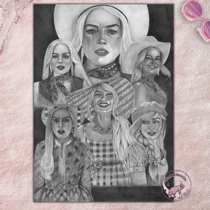 Barbie Margot Robbie Fine Art Print - Barbie's Many Faces